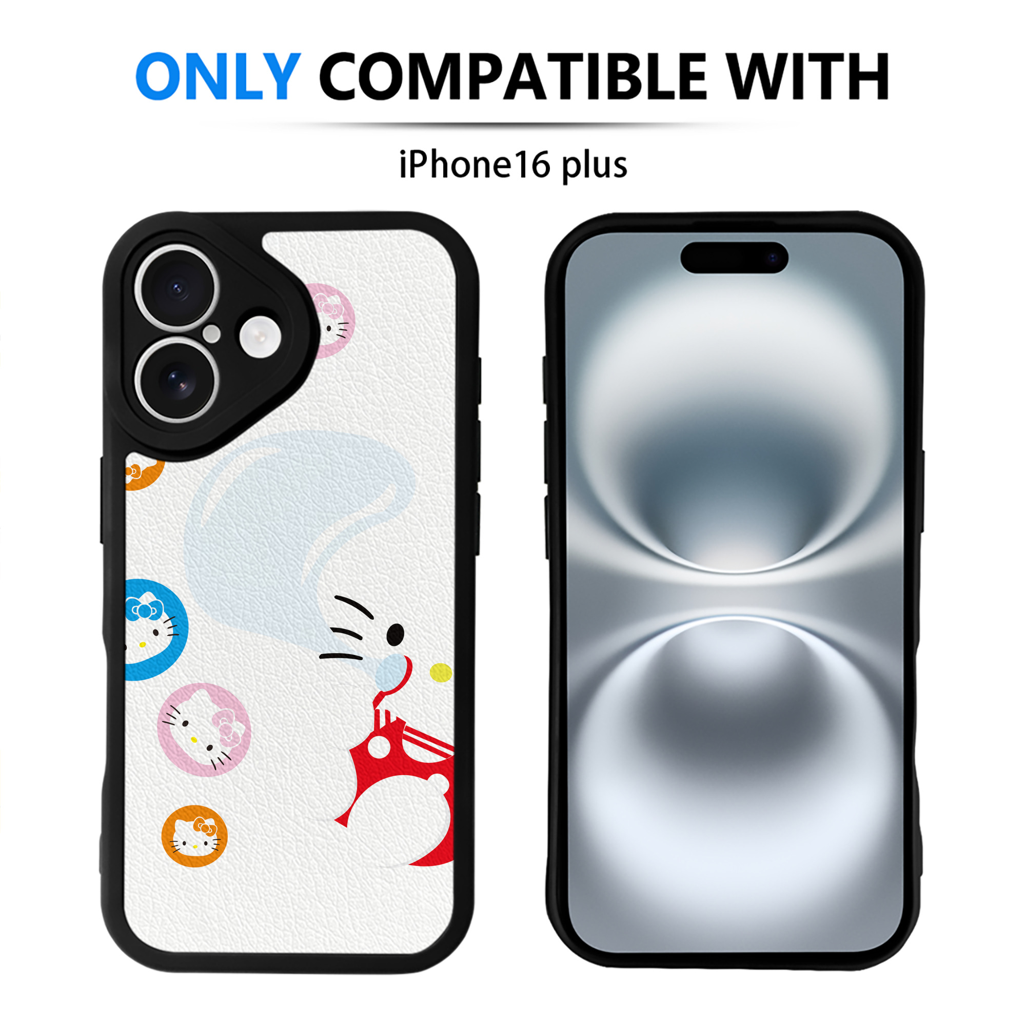 （画像用） Hello Kitty ハローキティ 【iPhone 16シリーズ対応】シリコンスマホケース（レザー調） 材質：シリコン